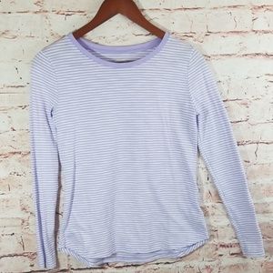 XS Old Navy Lavender Striped Long Sleeve Shirt